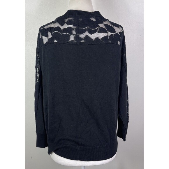 American Eagle Black Womens Cropped Cardigan Lightweight XL Lace Fairygrunge Y2K - Picture 3 of 12